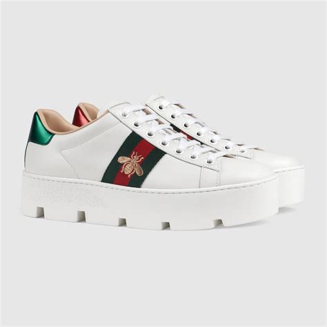 gucci bee ace sneakers women|gucci ace bee platform sneakers.